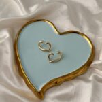 Golden Heart Huggie Studs