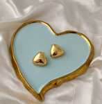 Golden Triangle Heart Earrings