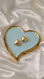 Golden Triangle Heart Earrings