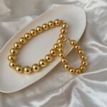 Gold Ball Chain Necklace and a matching bracelet