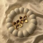 Golden Orchid Studs