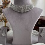 American Diamond (AD) Choker with Earrings Set.