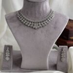 Silver Floral Necklace & Earrings Set