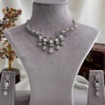 Sparkling Silver American Diamond Necklace Set