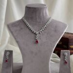 Ruby Red CZ Necklace Set